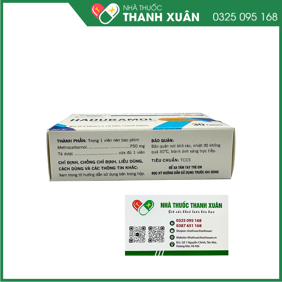 Hadubamol 750 điều trị triệu chứng giảm đau bằng cách giảm trương lực các cơ đang bị đau, đặc biệt là đau thắt lưng